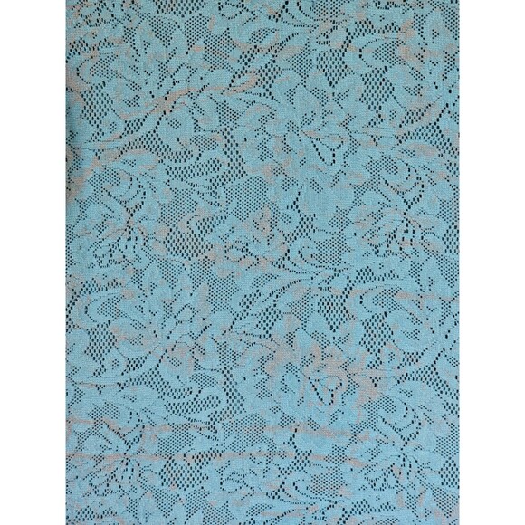 BKE BOUTIQUE Teal Sheer Lacy V-Neck Tee T-Shirt Top Women's M Short Sleeve - Picture 2 of 5